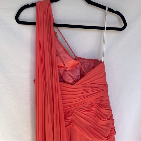 Tony Bowls Evening Gala Coral Chiffon Formal Dress Size 4 - Picture 8 of 14